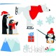 NOUVELLES IMAGES 170.001997.05 Stickers de Noël Design Pingouins/Ours en Patins à Glaces  Polyvinyle  Multicolore  36 x 24 x 0 02 cm - B017IE46FA